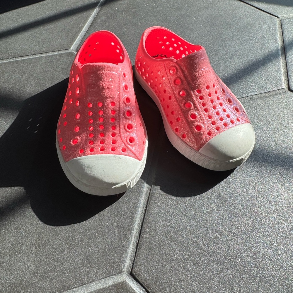 Native Shoes Kids Pink Glitter Slip-On Shoes